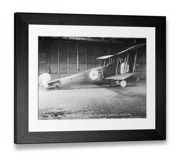 Framed Print : Avro 504A with Vertical Fuselage-Mounted Camera 30W8T Outside Sponge Fitting Framed Print : Avro 504A with Vertical Fuselage-Mounted Camera 30W8T Outside Sponge Fitting