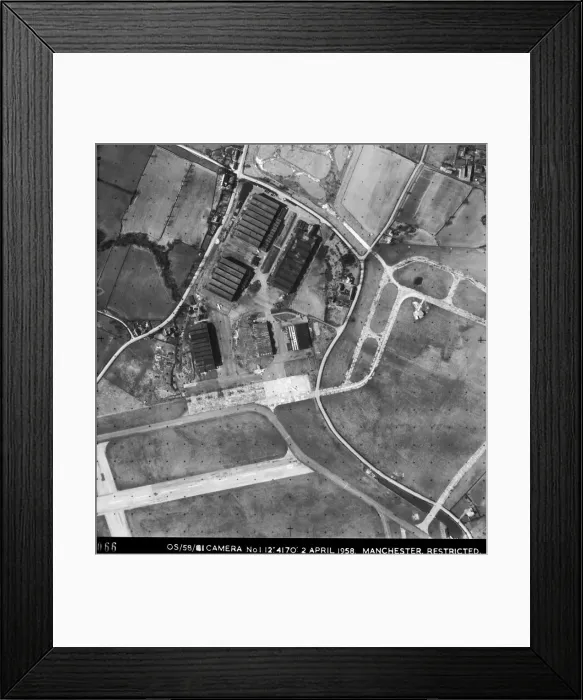 Framed Print : Vertical Aerial Photograph of a Manchester Airport Runwa? Framed Print : Vertical Aerial Photograph of a Manchester Airport Runwa?