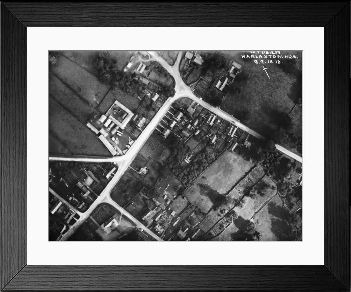 Framed Print : Vertical Aerial Image of Denton Cross Roads 4H2B Harlaxt? Framed Print : Vertical Aerial Image of Denton Cross Roads 4H2B Harlaxt?