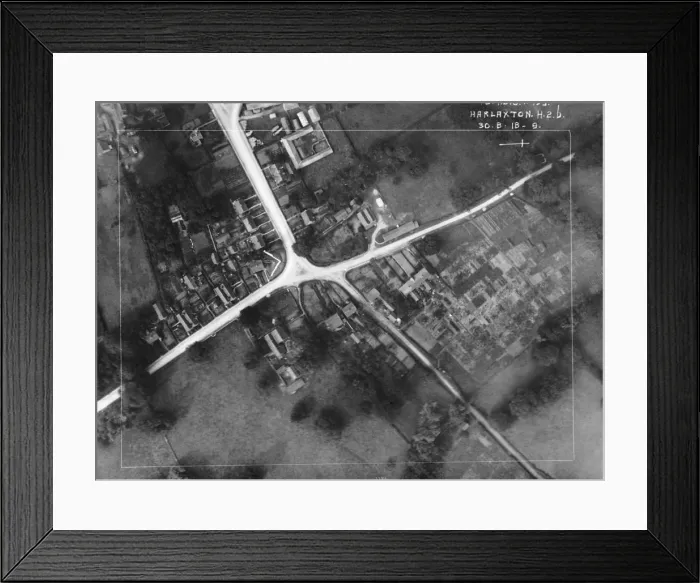Framed Print : Vertical Aerial Image of Denton Cross Roads 4H2B Harlaxt? Framed Print : Vertical Aerial Image of Denton Cross Roads 4H2B Harlaxt?