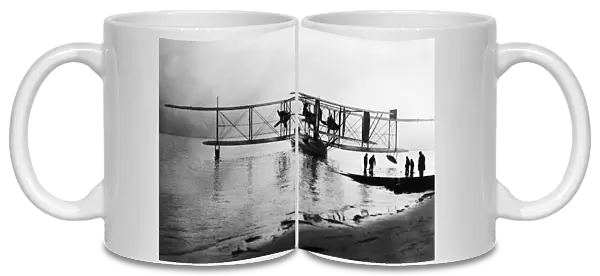 Curtiss Nc-1 Seaplane Parked on Water  /  Beach
