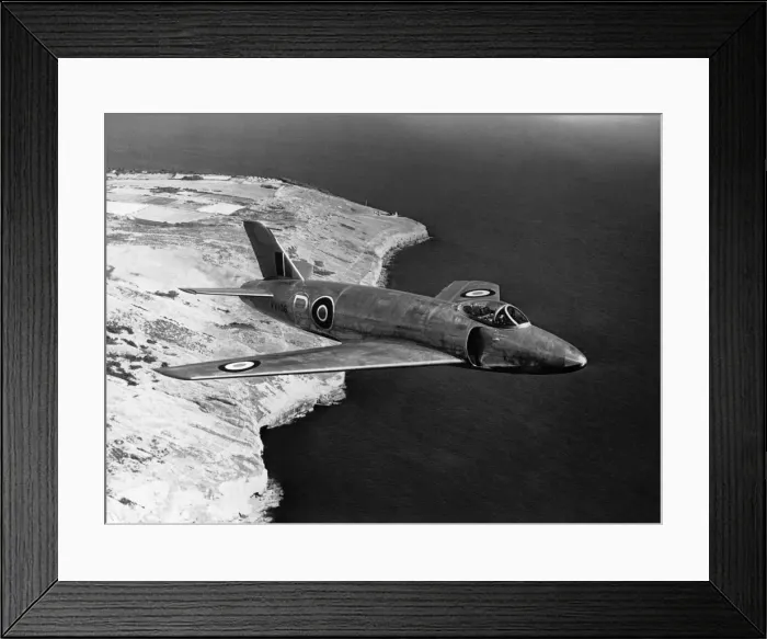 Framed Print : Prototype Supermarine 510 Flying over St Catherines Lig? Framed Print : Prototype Supermarine 510 Flying over St Catherines Lig?
