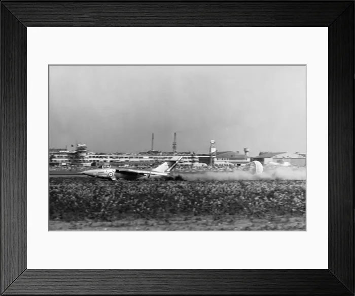 Framed Print : Sud-Est Se. 5000 Baroudeur Landing with a Drag-Chute at t? Framed Print : Sud-Est Se. 5000 Baroudeur Landing with a Drag-Chute at t?
