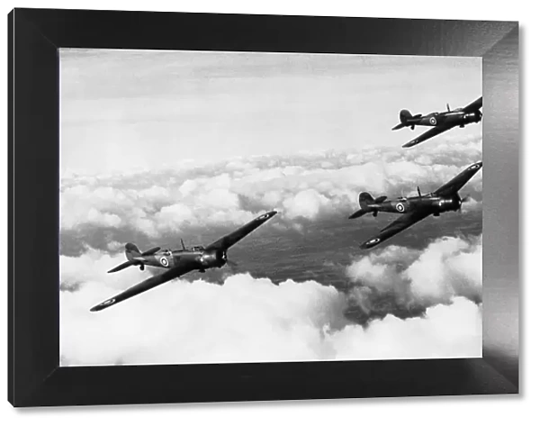 Three RAF Vickers Wellesleys flying in formation on a Wo?