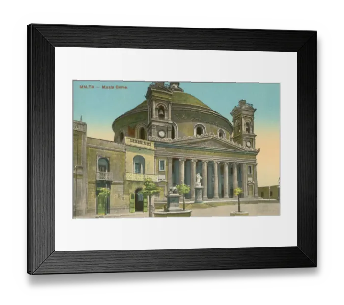 Framed Print : Malta - Mosta Church and Maltese Island Tour Buses Framed Print : Malta - Mosta Church and Maltese Island Tour Buses