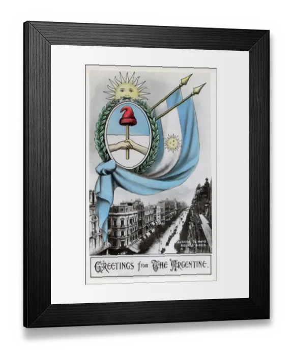 Framed Print : Avenida de Mayo, Buenos Aires, Argentina - Patriotic card Framed Print : Avenida de Mayo, Buenos Aires, Argentina - Patriotic card