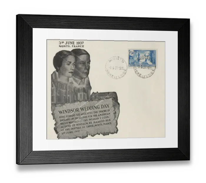Framed Print : 1st day Cover - Wedding of Duke of Windsor to Wallis Simpson Framed Print : 1st day Cover - Wedding of Duke of Windsor to Wallis Simpson