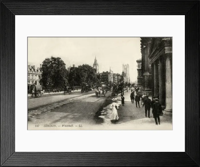 Framed Print : View looking West along Whitehall, London Framed Print : View looking West along Whitehall, London
