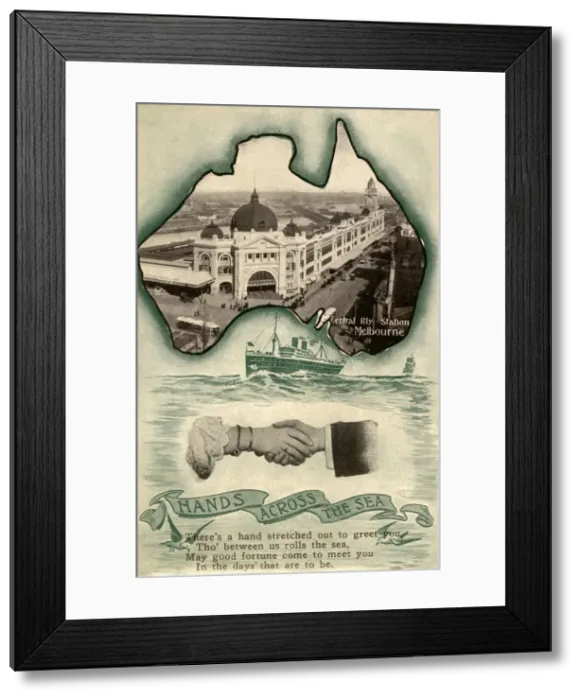 Framed Print : Australia - extending hands across the sea Framed Print : Australia - extending hands across the sea