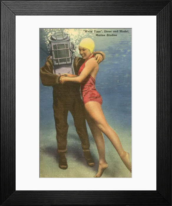 Framed Print : Waltz Time - Diver and Model - Marine Studios, Florida, USA Framed Print : Waltz Time - Diver and Model - Marine Studios, Florida, USA