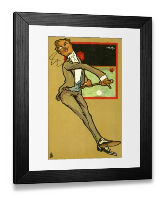 Framed Print : Slightly Tipsy Rakish Cad attempting to play billiards Framed Print : Slightly Tipsy Rakish Cad attempting to play billiards