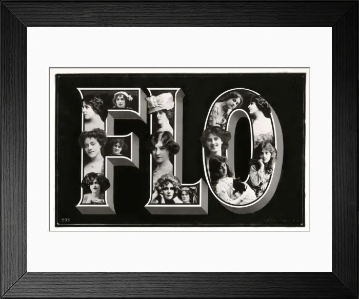 Framed Print : Ladies Name postcard - FLO Framed Print : Ladies Name postcard - FLO