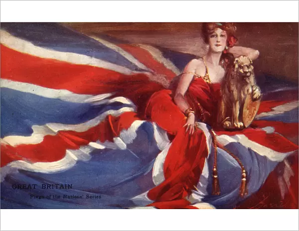 Great Britain - Union Flag with modern Britannia and Lion