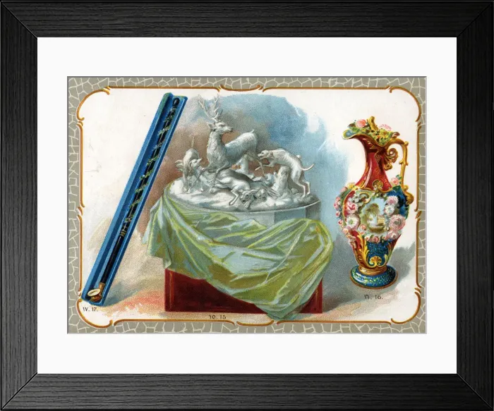 Framed Print : Catalogue illustration, Sevres ornament, vase, chibouk Framed Print : Catalogue illustration, Sevres ornament, vase, chibouk