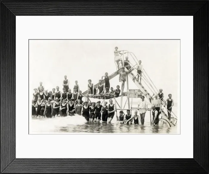 Framed Print : British Seaside - Water Slide Framed Print : British Seaside - Water Slide