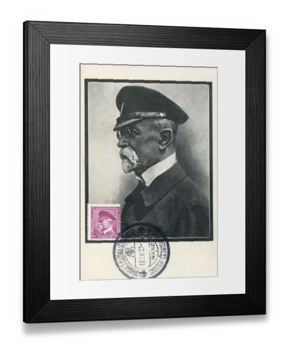 Framed Print : Mourning card for President T. G. Masaryk of Czechoslovakia Framed Print : Mourning card for President T. G. Masaryk of Czechoslovakia
