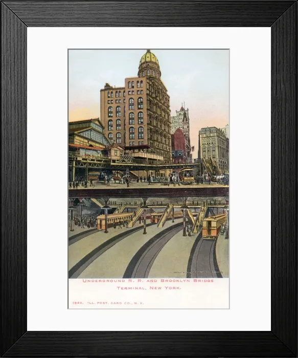 Framed Print : Underground Railroad and Brooklyn Bridge Terminal, NYC, USA Framed Print : Underground Railroad and Brooklyn Bridge Terminal, NYC, USA