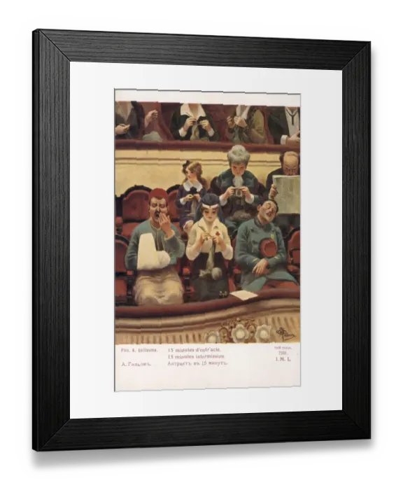 Framed Print : WW1 - Knitting during show intermission, Paris Framed Print : WW1 - Knitting during show intermission, Paris