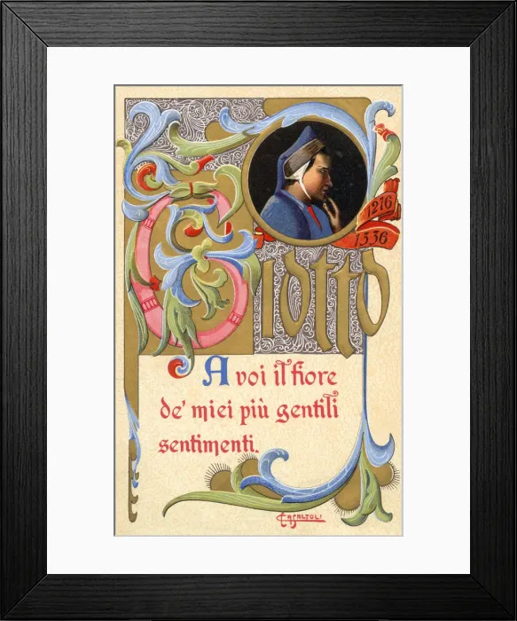 Framed Print : Card commemorating the artist Giotto Framed Print : Card commemorating the artist Giotto