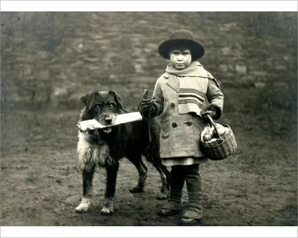 Social History - Dog brings home newspaper with young child