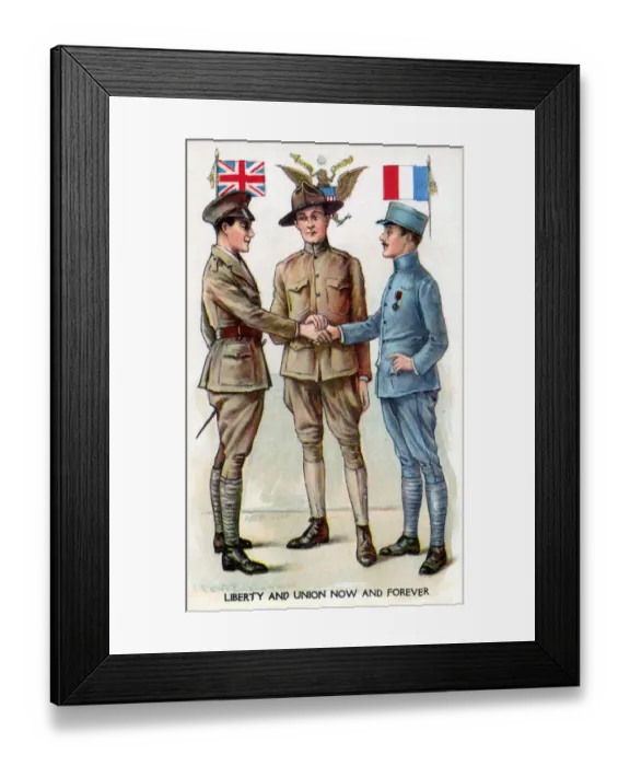 Framed Print : WW1 - Propaganda card - Liberty and Union - Now and Forever Framed Print : WW1 - Propaganda card - Liberty and Union - Now and Forever
