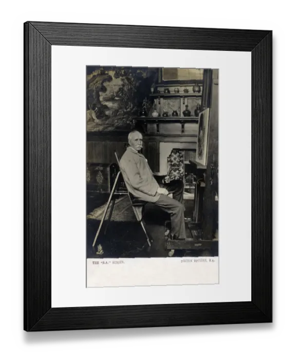 Framed Print : Briton Riviere R. A. at work Framed Print : Briton Riviere R. A. at work
