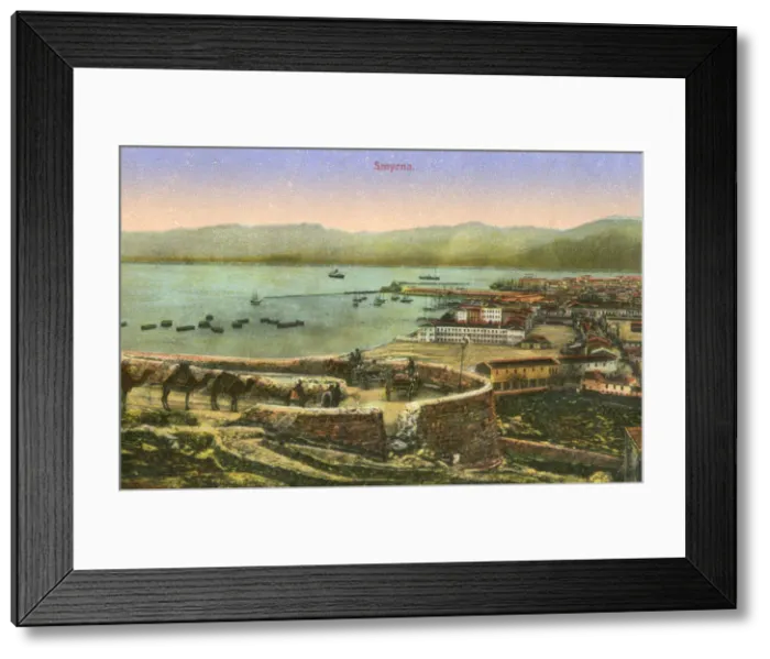 Framed Print : The road down in Izmir - a Camel Caravan approaching Framed Print : The road down in Izmir - a Camel Caravan approaching