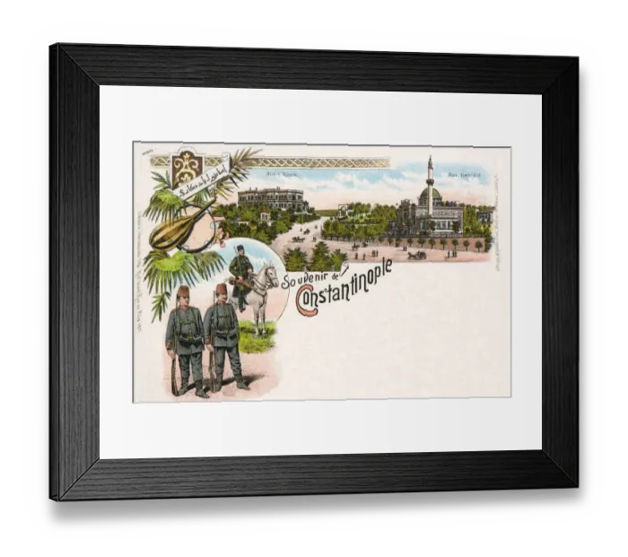 Framed Print : Early picture postcard with scenes of Istanbul, Turkey Framed Print : Early picture postcard with scenes of Istanbul, Turkey