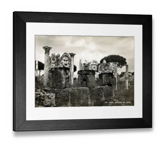 Framed Print : Ostia, Rome, Italy - Theatrical Masks Framed Print : Ostia, Rome, Italy - Theatrical Masks