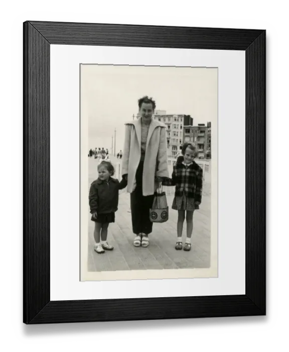 Framed Print : Mother and two children - Street Photograph - Belgium Framed Print : Mother and two children - Street Photograph - Belgium