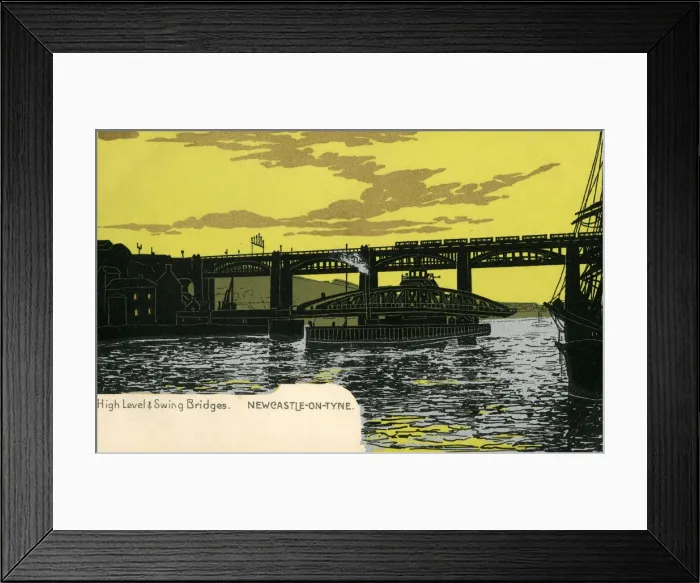 Framed Print : Newcastle-upon-Tyne - The High Level and Swing Bridges Framed Print : Newcastle-upon-Tyne - The High Level and Swing Bridges