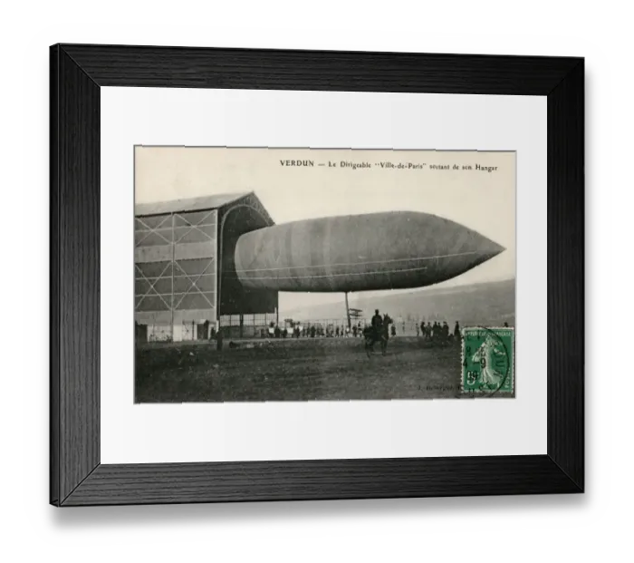 Framed Print : Airship Ville de Paris leaving its hangar at Verdun, France Framed Print : Airship Ville de Paris leaving its hangar at Verdun, France