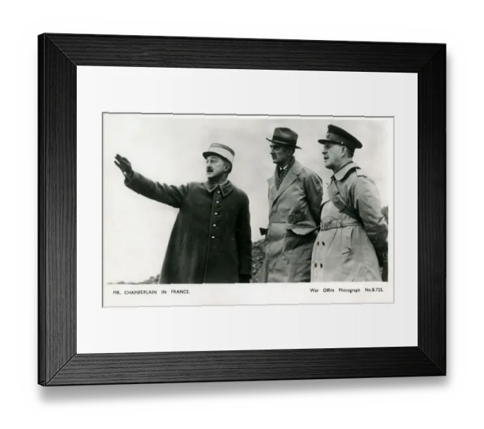 Framed Print : WW2 - Neville Chamberlain, British Prime Minister in France