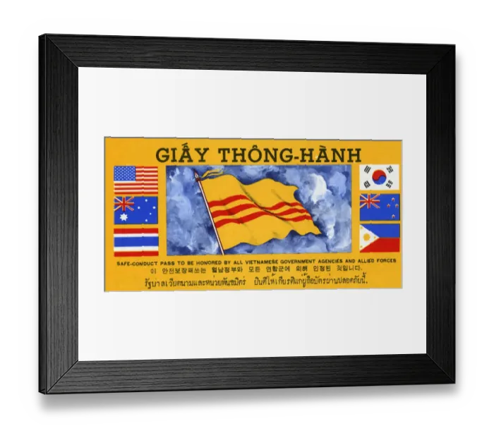 Framed Print : Safe-Conduct Pass to be honoured by all Vietnamese Agencies Framed Print : Safe-Conduct Pass to be honoured by all Vietnamese Agencies