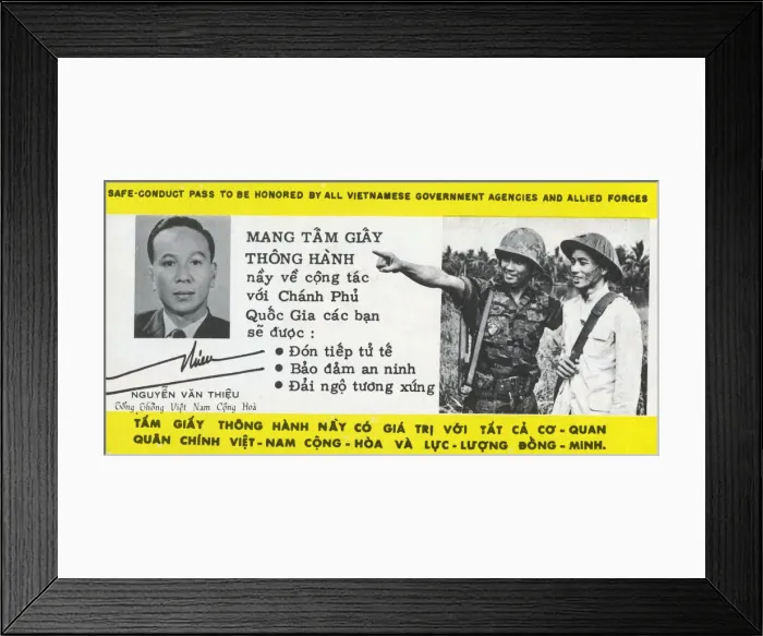 Framed Print : Safe-Conduct Pass to be honoured by all Vietnamese Agencies Framed Print : Safe-Conduct Pass to be honoured by all Vietnamese Agencies