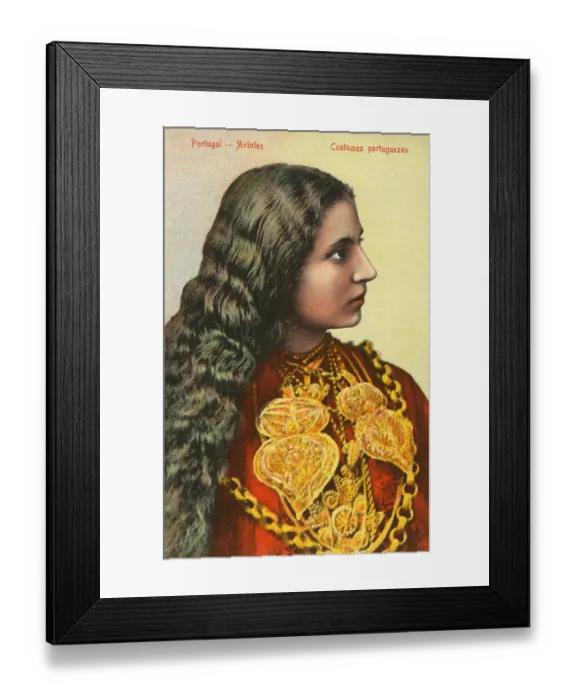 Framed Print : Avintes, Portugal - Striking girl in traditional costume Framed Print : Avintes, Portugal - Striking girl in traditional costume