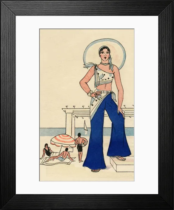 Framed Print : Stylised glamour of the Cote d Azur Framed Print : Stylised glamour of the Cote d Azur