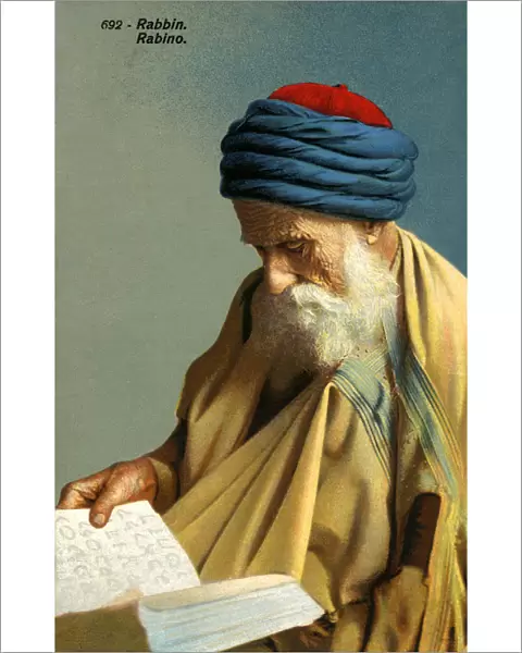 Israeli Rabbi reading his holy book