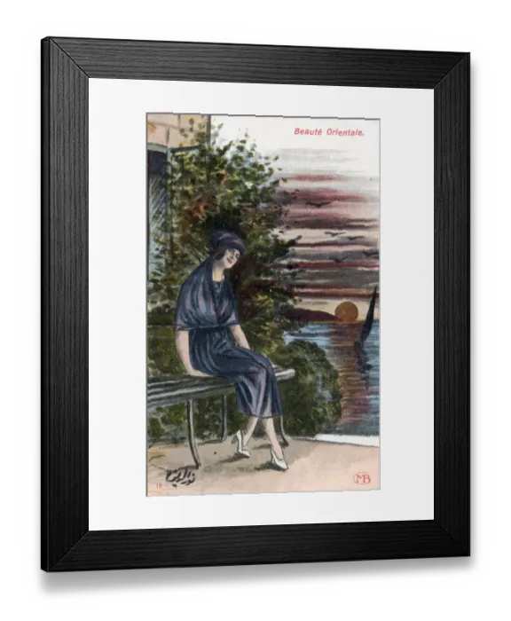 Framed Print : An Exotic Oriental Beauty - Western Fantasy Card Framed Print : An Exotic Oriental Beauty - Western Fantasy Card