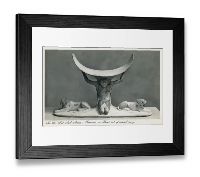 Framed Print : Carved Ivory Head Rest - Treasures of Tutankhamuns Tomb Framed Print : Carved Ivory Head Rest - Treasures of Tutankhamuns Tomb