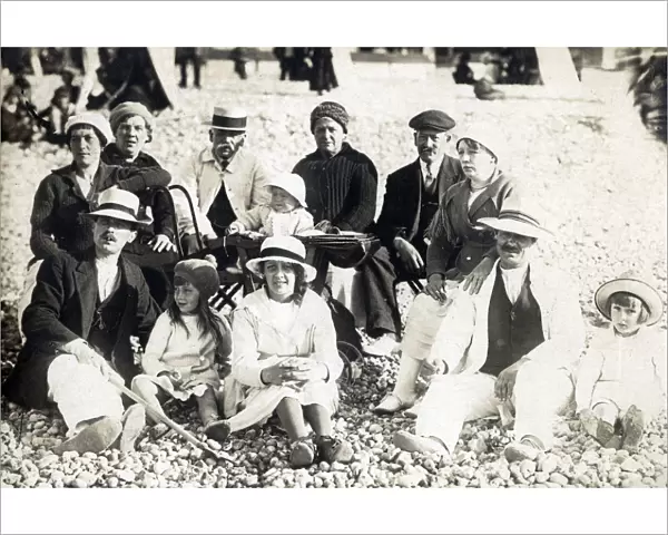 French Extended Family on the Beach - Le Treport, Normandy