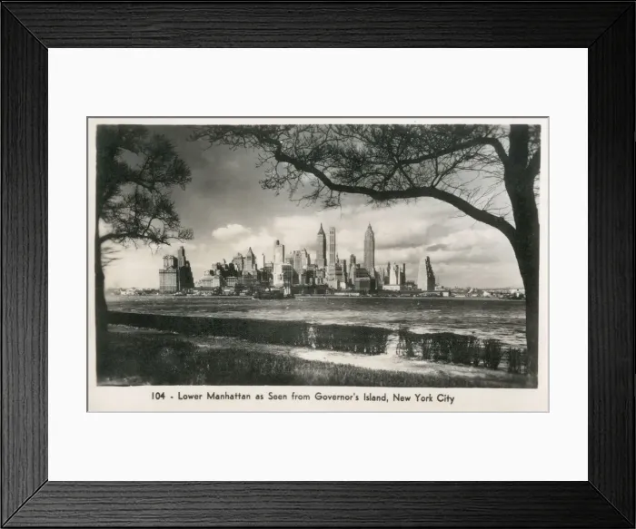 Framed Print : New York City, USA - Lower Manhattan from Grosvenor Island Framed Print : New York City, USA - Lower Manhattan from Grosvenor Island