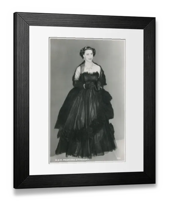 Framed Print : HRH Princess Margaret in a black Dior Dress Framed Print : HRH Princess Margaret in a black Dior Dress