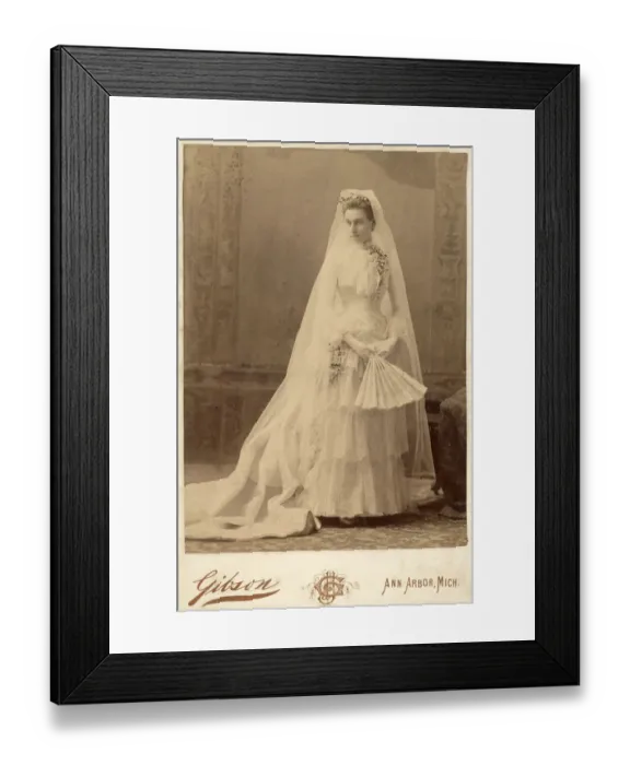 Framed Print : Isabel Sewall on her wedding day - Studio Portrait Framed Print : Isabel Sewall on her wedding day - Studio Portrait