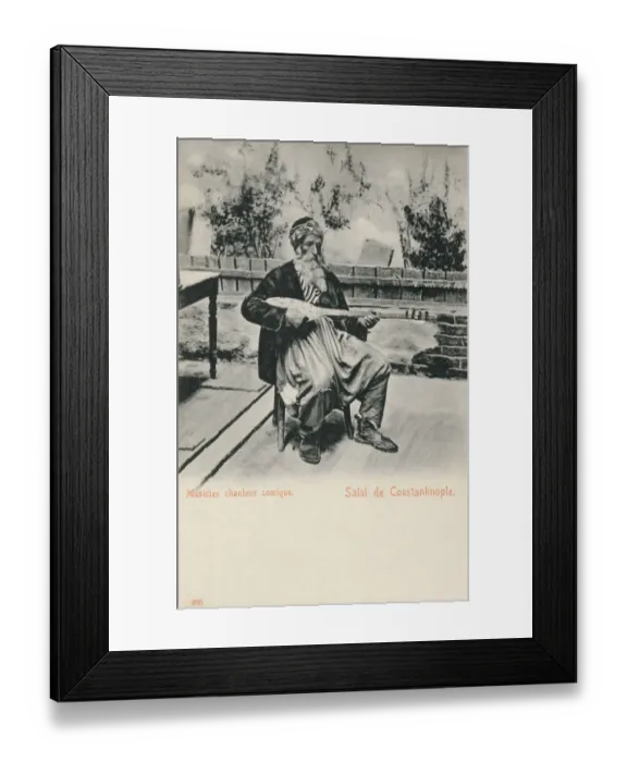 Framed Print : Comic Musician from Istanbul, Turkey, playing a Setar Framed Print : Comic Musician from Istanbul, Turkey, playing a Setar