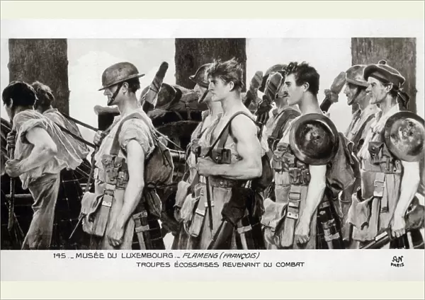 WW1 - Scottish soldiers return from combat
