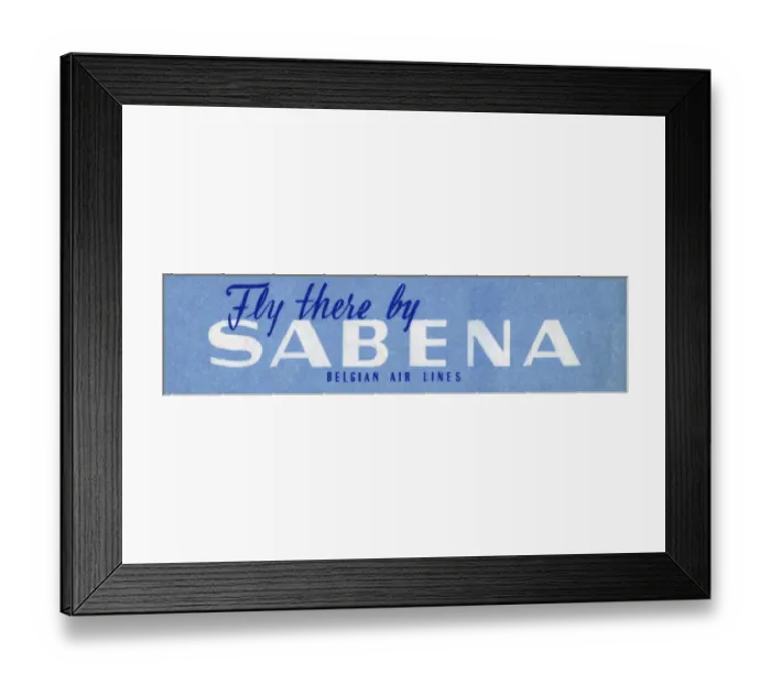Framed Print : Travel Luggage Label for Sabena Belgian Air Lines