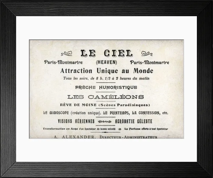 Framed Print : Le Ciel - Paris Cabaret Nightclub Framed Print : Le Ciel - Paris Cabaret Nightclub