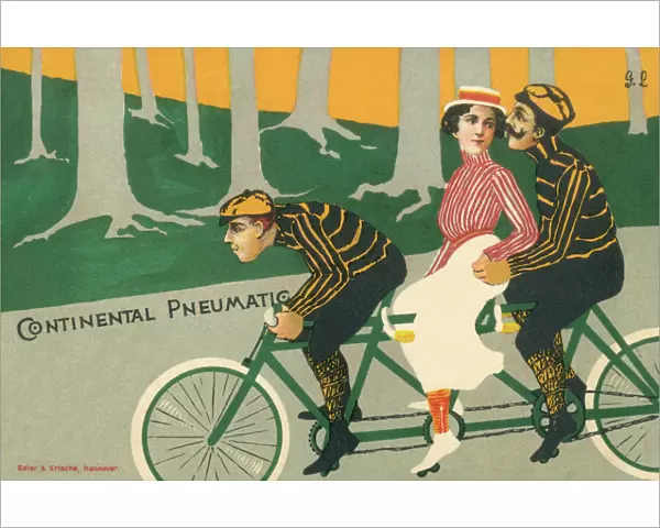 Bicycle Made For Three - Continental Pneumatic Advert