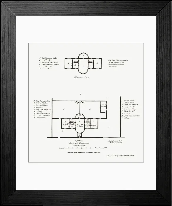 Framed Print : Parish Workhouse Plan, Southwell, Nottinghamshire Framed Print : Parish Workhouse Plan, Southwell, Nottinghamshire